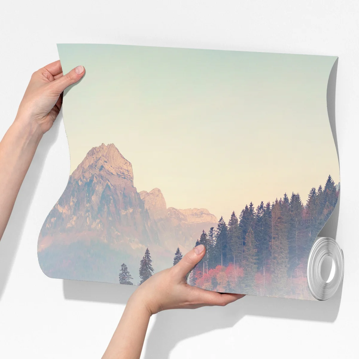 Fototapete nebliger herbstmorgen am Obersee, Schweizer Alpen Fototapete nebliger herbstmorgen am Obersee, Schweizer Alpen