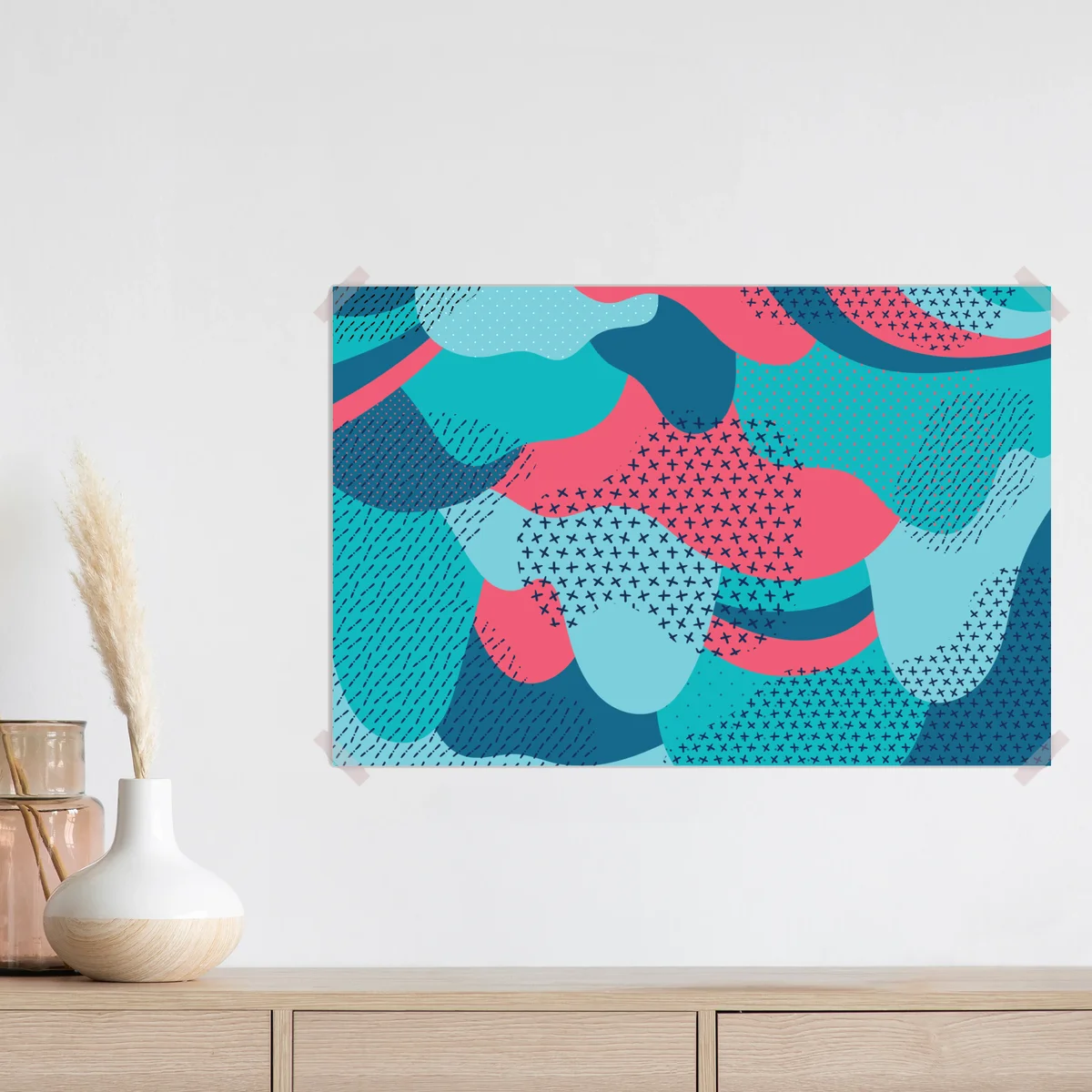 Poster verspieltes türkisfarbenes abstraktes muster Poster verspieltes türkisfarbenes abstraktes muster