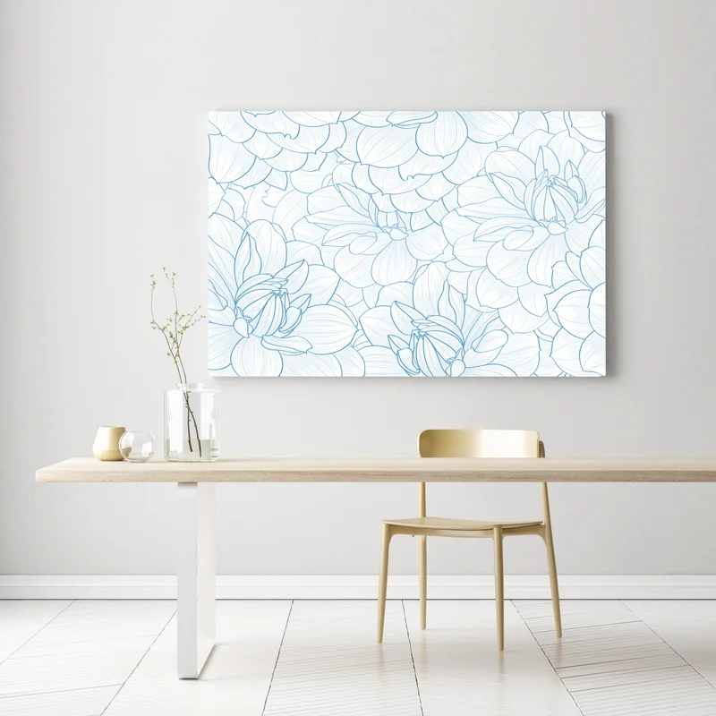 Leinwandbild zartes blaues blumenmuster Leinwandbild zartes blaues blumenmuster