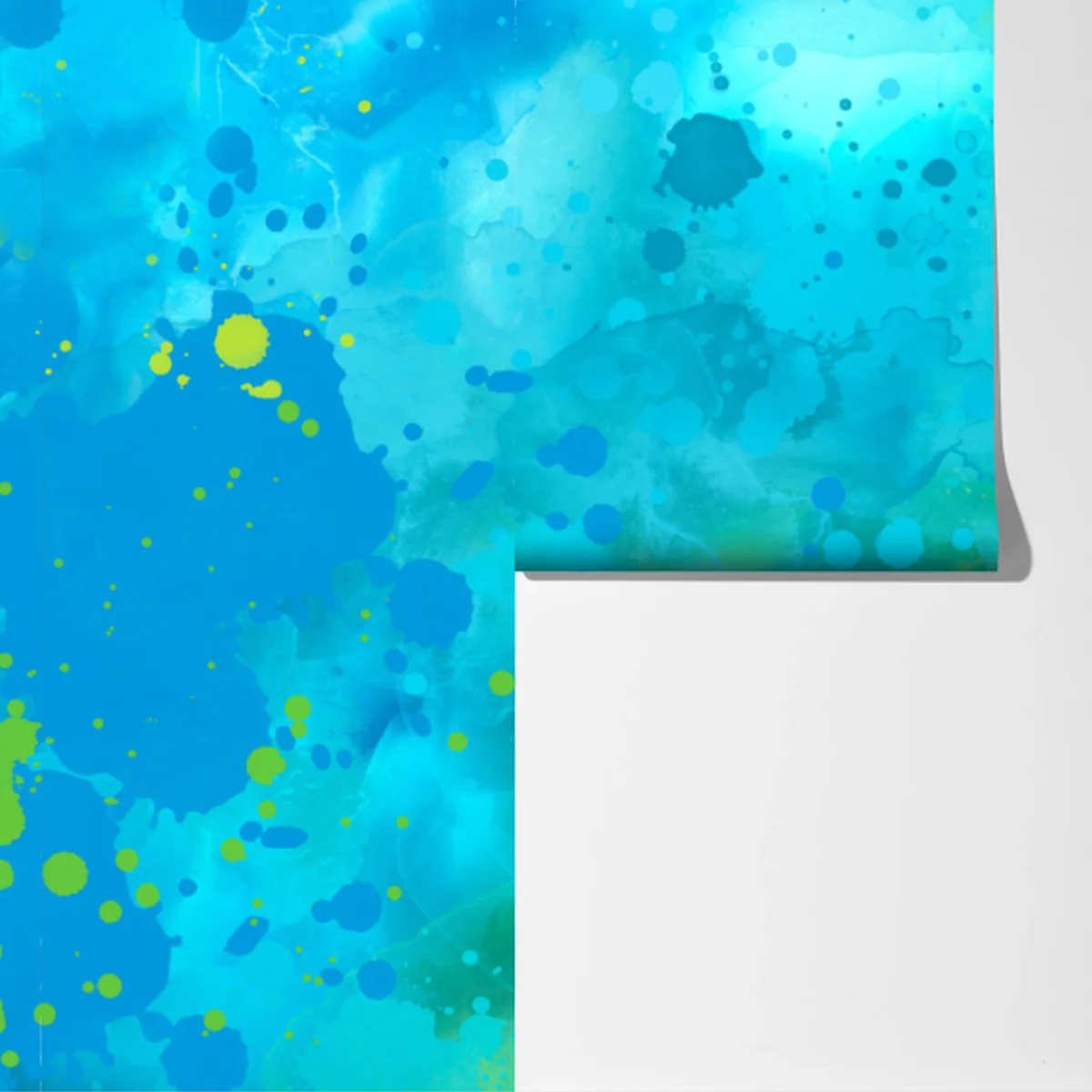 Fototapeta intensywna turkusowa akwarela z akcentem limonkowym Fototapeta intensywna turkusowa akwarela z akcentem limonkowym