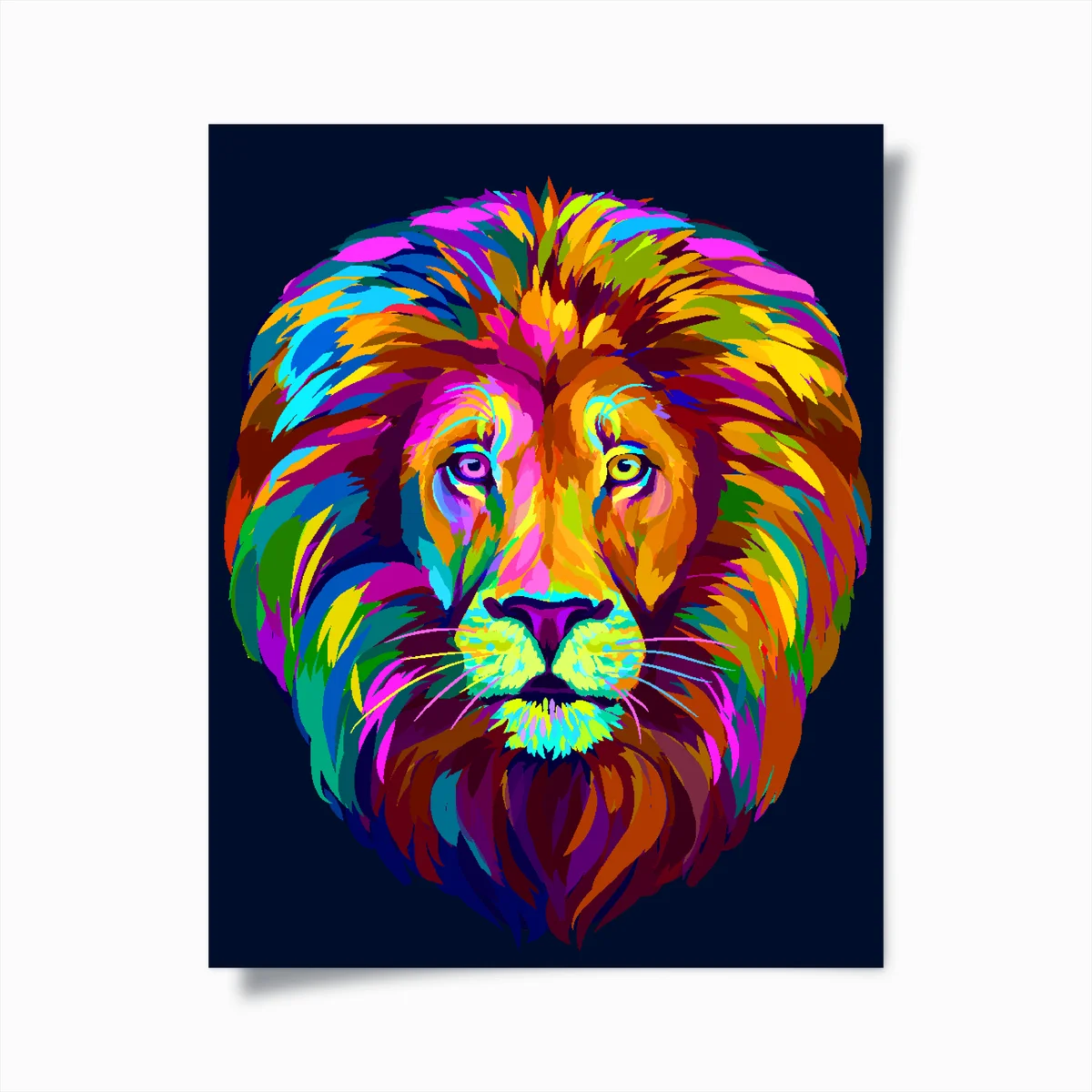 Poster lebendiges löwenporträt im pop-art stil • Poster bei Wallnifity® Poster lebendiges löwenporträt im pop-art stil • Poster bei Wallnifity®