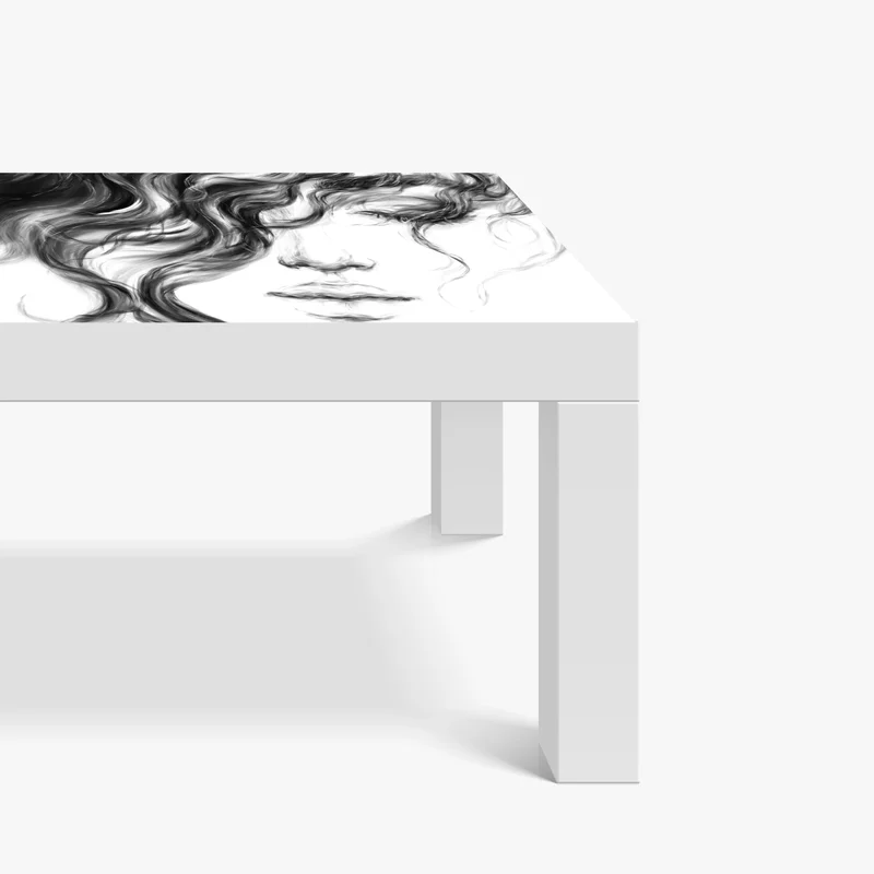 Tischaufkleber und Schreibtischaufkleber ätherisches monochromes porträt