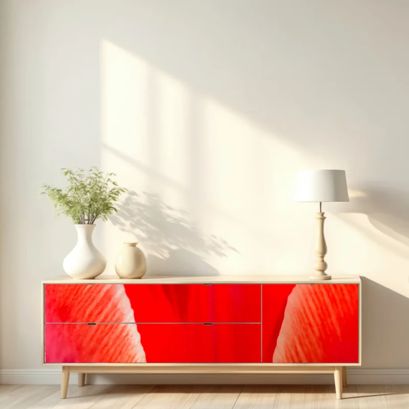 Repositionierbarer Aufkleber leuchtende rote tulpen nahaufnahme