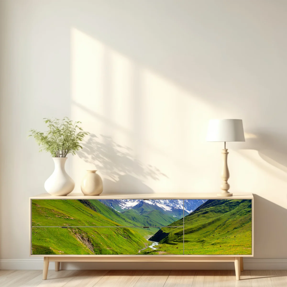 Repositionierbarer Aufkleber majestätischer blick auf Shkhara von Ushguli Repositionierbarer Aufkleber majestätischer blick auf Shkhara von Ushguli