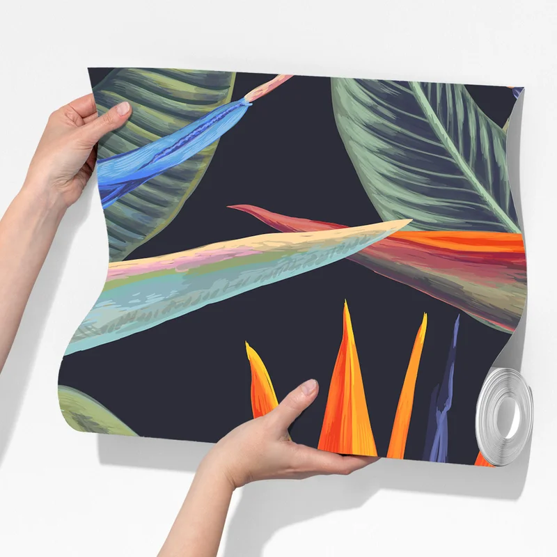 Fototapete tropisches muster mit strelitzien Fototapete tropisches muster mit strelitzien