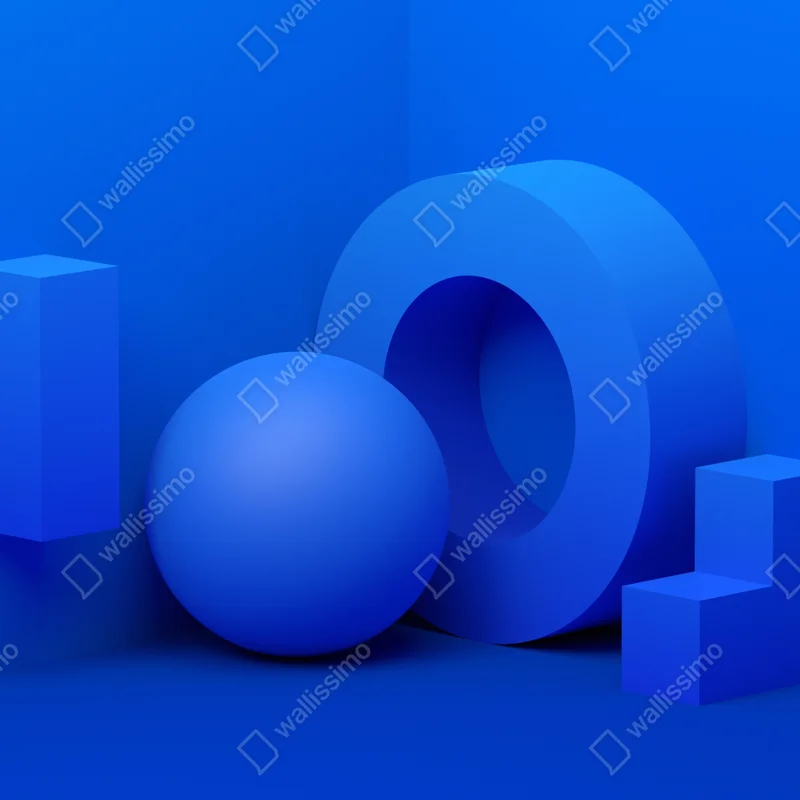 Naklejka na okno niebieska geometryczna kompozycja 3d Naklejka na okno niebieska geometryczna kompozycja 3d