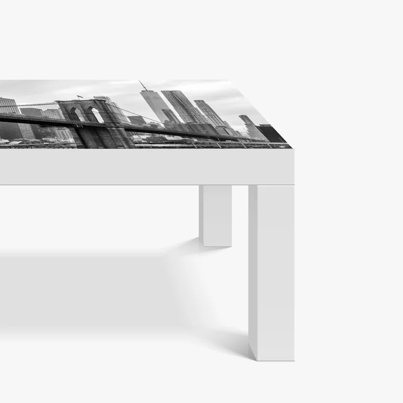 Tischaufkleber und Schreibtischaufkleber Brooklyn Bridge und New York skyline in graustufen