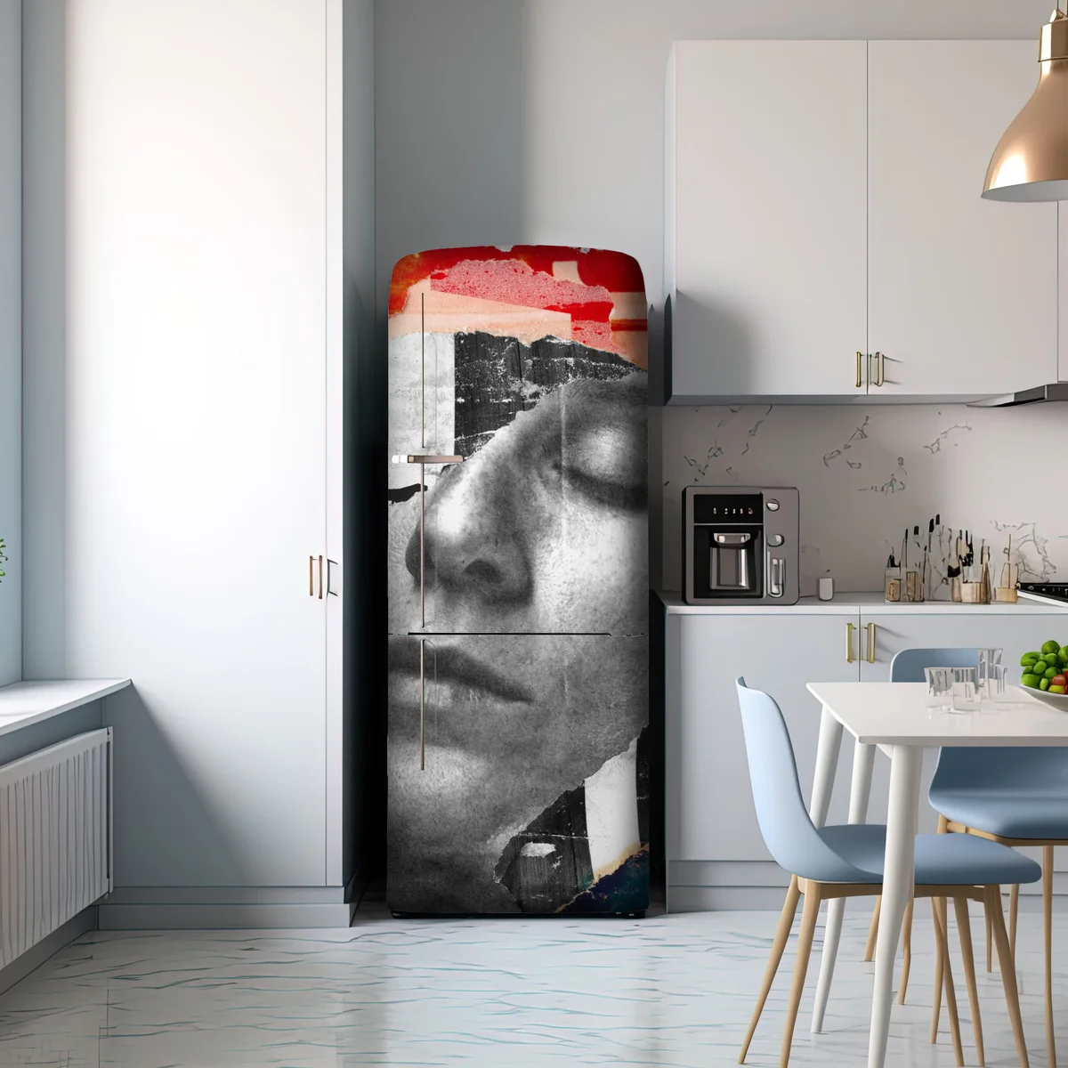 Kühlschrankaufkleber zerrissene porträt-collage Kühlschrankaufkleber zerrissene porträt-collage