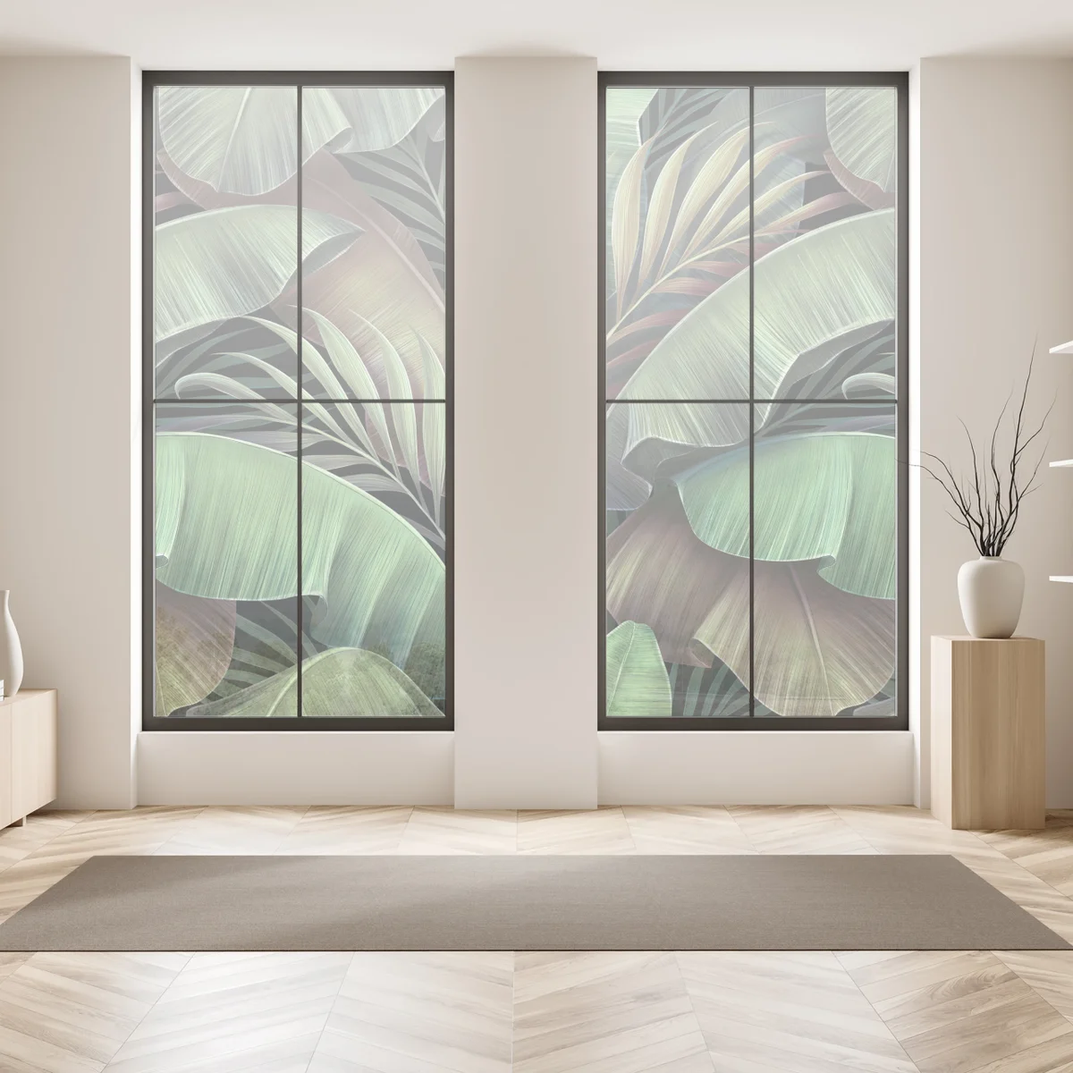 Fensteraufkleber tropisches blättermuster Fensteraufkleber tropisches blättermuster