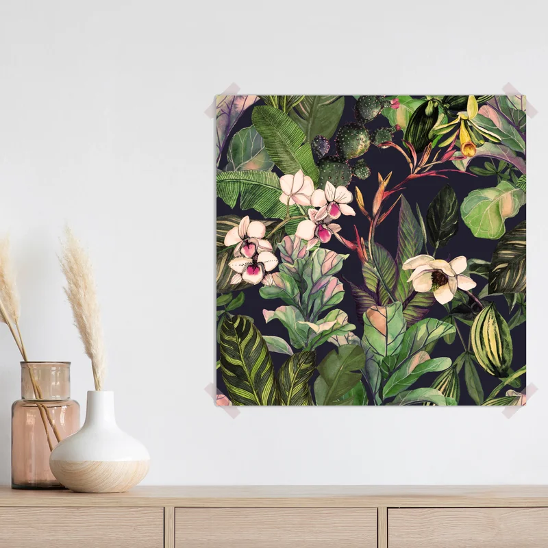 Poster tropisches aquarell botanikmuster Poster tropisches aquarell botanikmuster