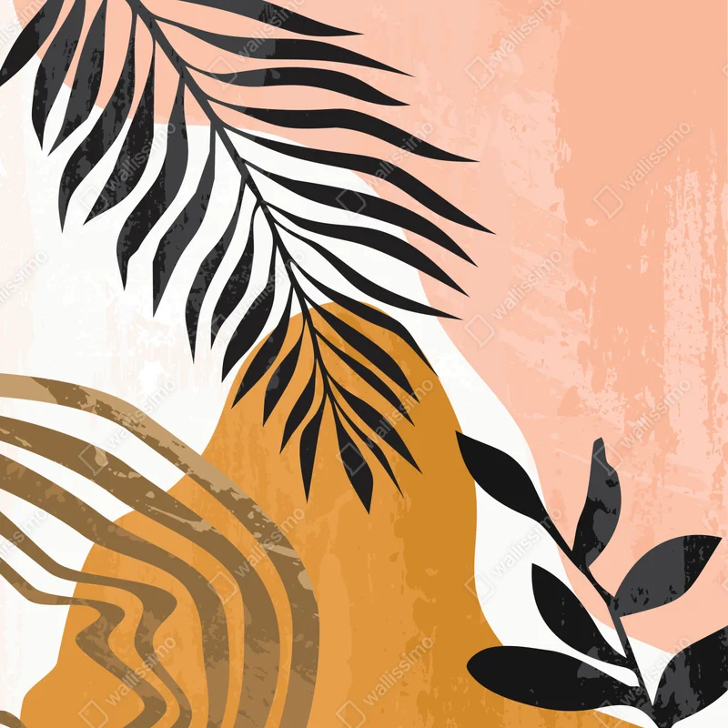 Poster abstrakte botanische komposition in pastellfarben • Poster bei Wallnifity® Poster abstrakte botanische komposition in pastellfarben • Poster bei Wallnifity®