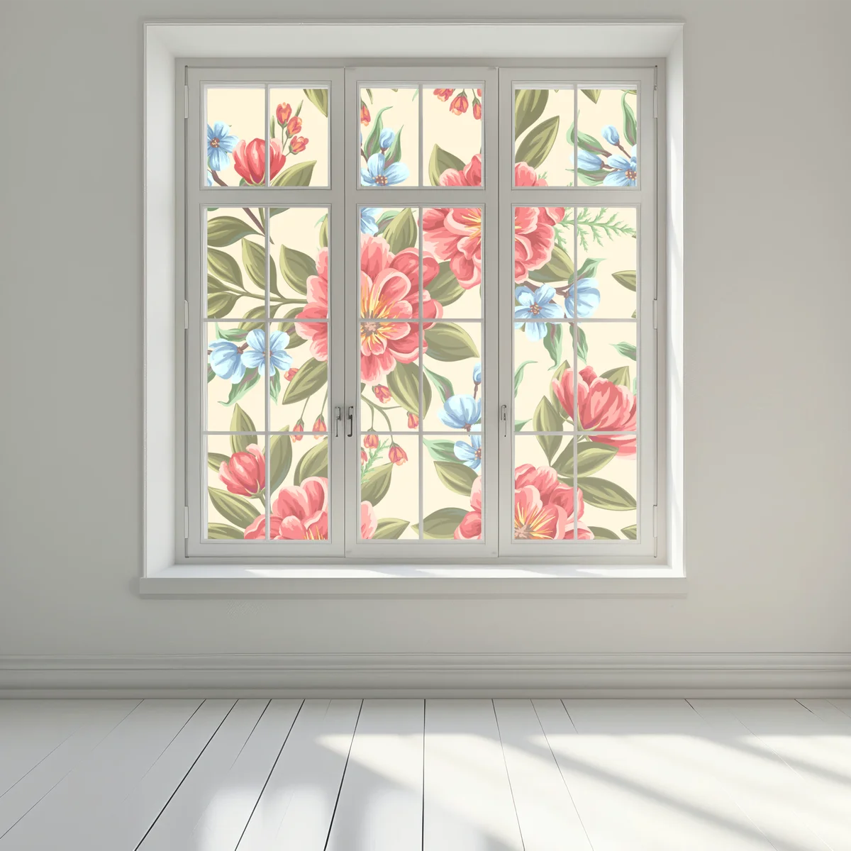 Fensteraufkleber lebhaftes aquarell blumenmuster Fensteraufkleber lebhaftes aquarell blumenmuster