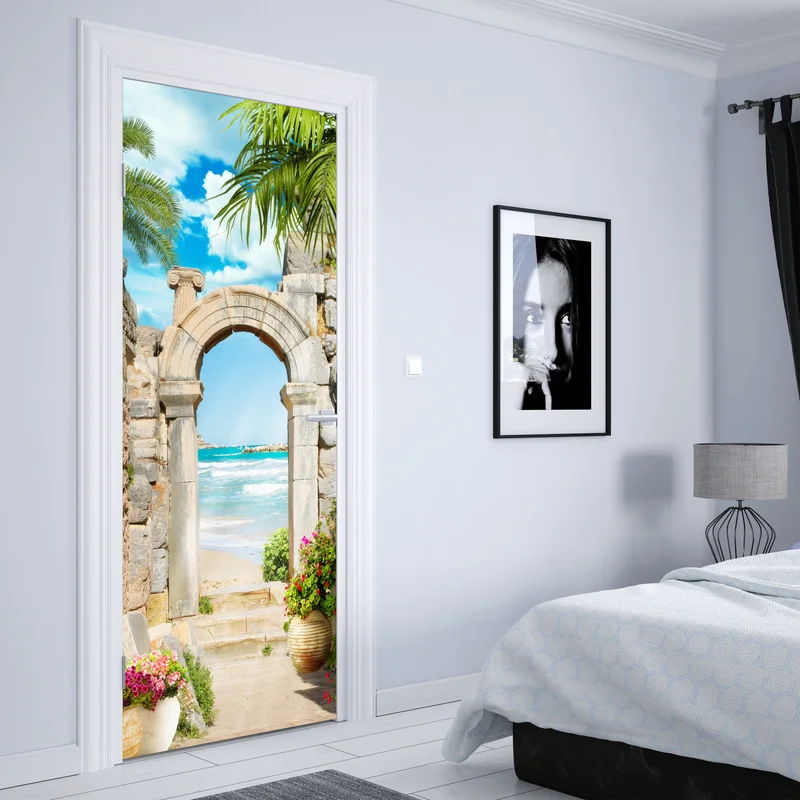 Türaufkleber sonniger bogen zum meer Türaufkleber sonniger bogen zum meer