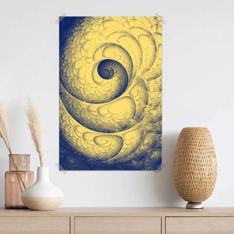 Poster goldene spiralförmige fraktalstruktur Poster goldene spiralförmige fraktalstruktur