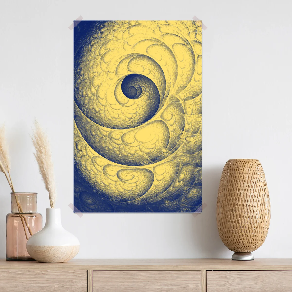 Poster goldene spiralförmige fraktalstruktur Poster goldene spiralförmige fraktalstruktur