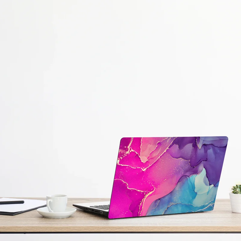 Laptop-Aufkleber leuchtende marmorierte komposition aus alkohol-tinte Laptop-Aufkleber leuchtende marmorierte komposition aus alkohol-tinte