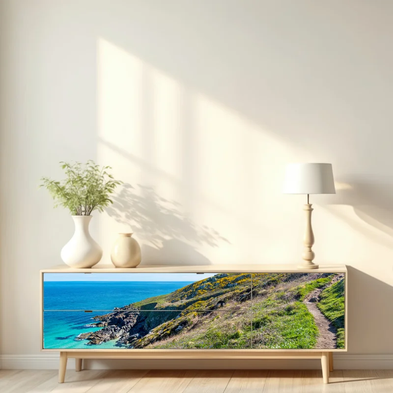 Repositionierbarer Aufkleber küstenpfad nach Hor Point, St Ives