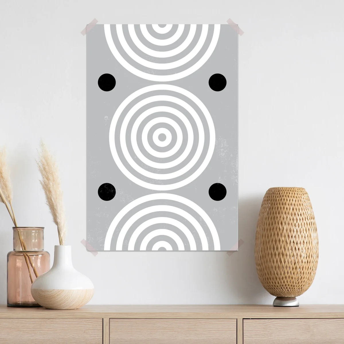 Poster monochrome konzentrische kreise wandbild • Poster bei Wallnifity® Poster monochrome konzentrische kreise wandbild • Poster bei Wallnifity®