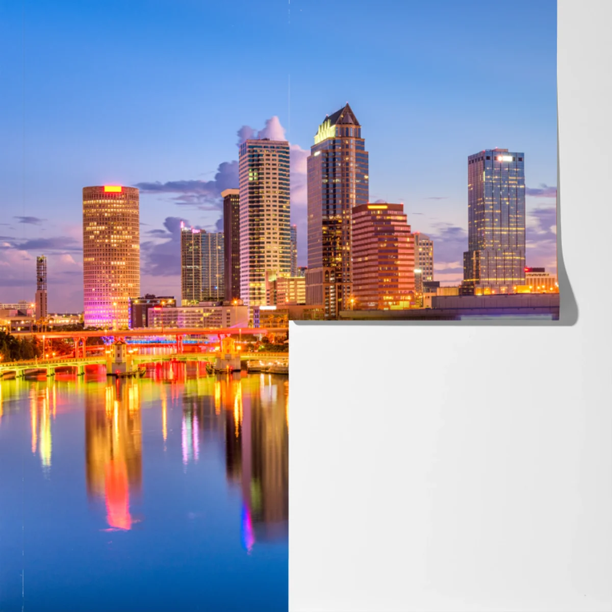 Fototapete Tampa skyline bei dämmerung Fototapete Tampa skyline bei dämmerung