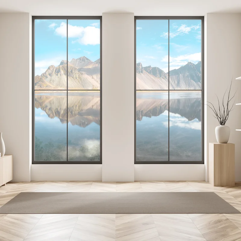 Fensteraufkleber gespiegeltes Vestrahorn bei Stokksnes, Island