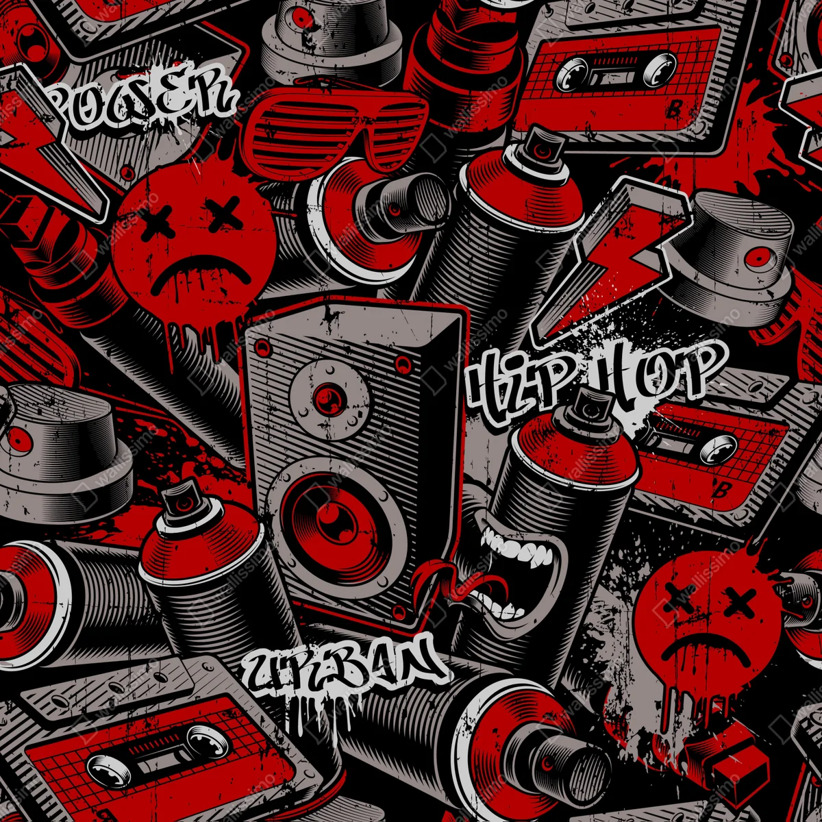 Laptop-Aufkleber urbanes graffiti hip hop collage Laptop-Aufkleber urbanes graffiti hip hop collage