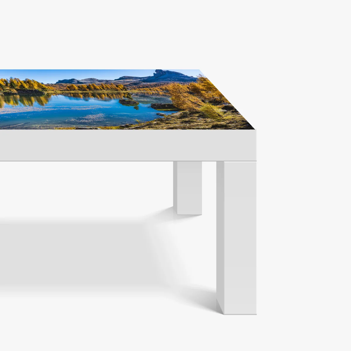 Tischaufkleber und Schreibtischaufkleber herbstlicher alpensee mit bergreflexion Tischaufkleber und Schreibtischaufkleber herbstlicher alpensee mit bergreflexion