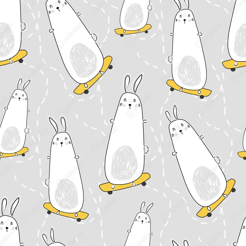 Tischaufkleber und Schreibtischaufkleber spielende kaninchen auf skateboards muster Tischaufkleber und Schreibtischaufkleber spielende kaninchen auf skateboards muster