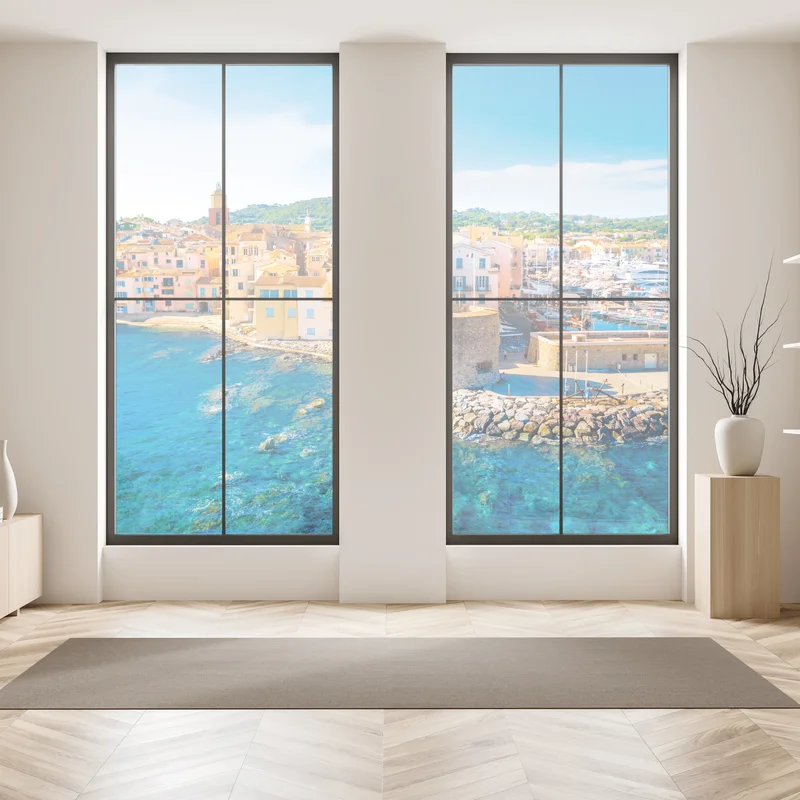 Naklejka na okno słoneczny port śródziemnomorski