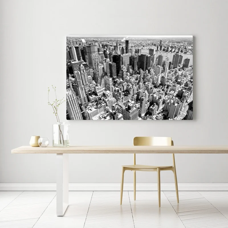 Leinwandbild luftaufnahme der skyline von Manhattan in schwarzweiß Leinwandbild luftaufnahme der skyline von Manhattan in schwarzweiß