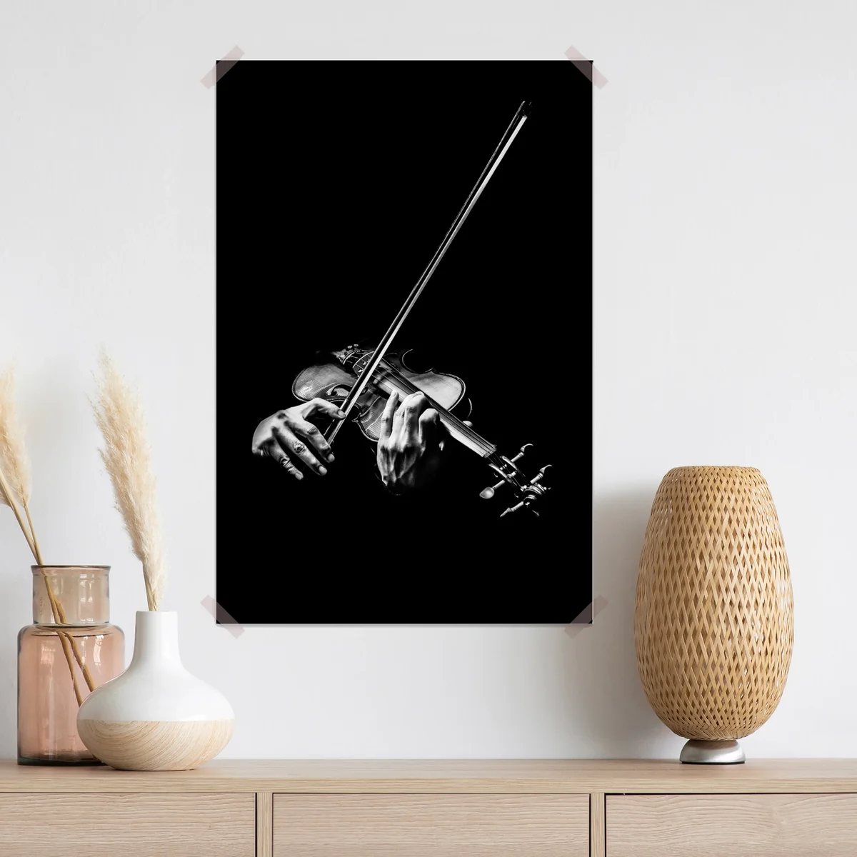 Poster monochrome hände eines geigers Poster monochrome hände eines geigers