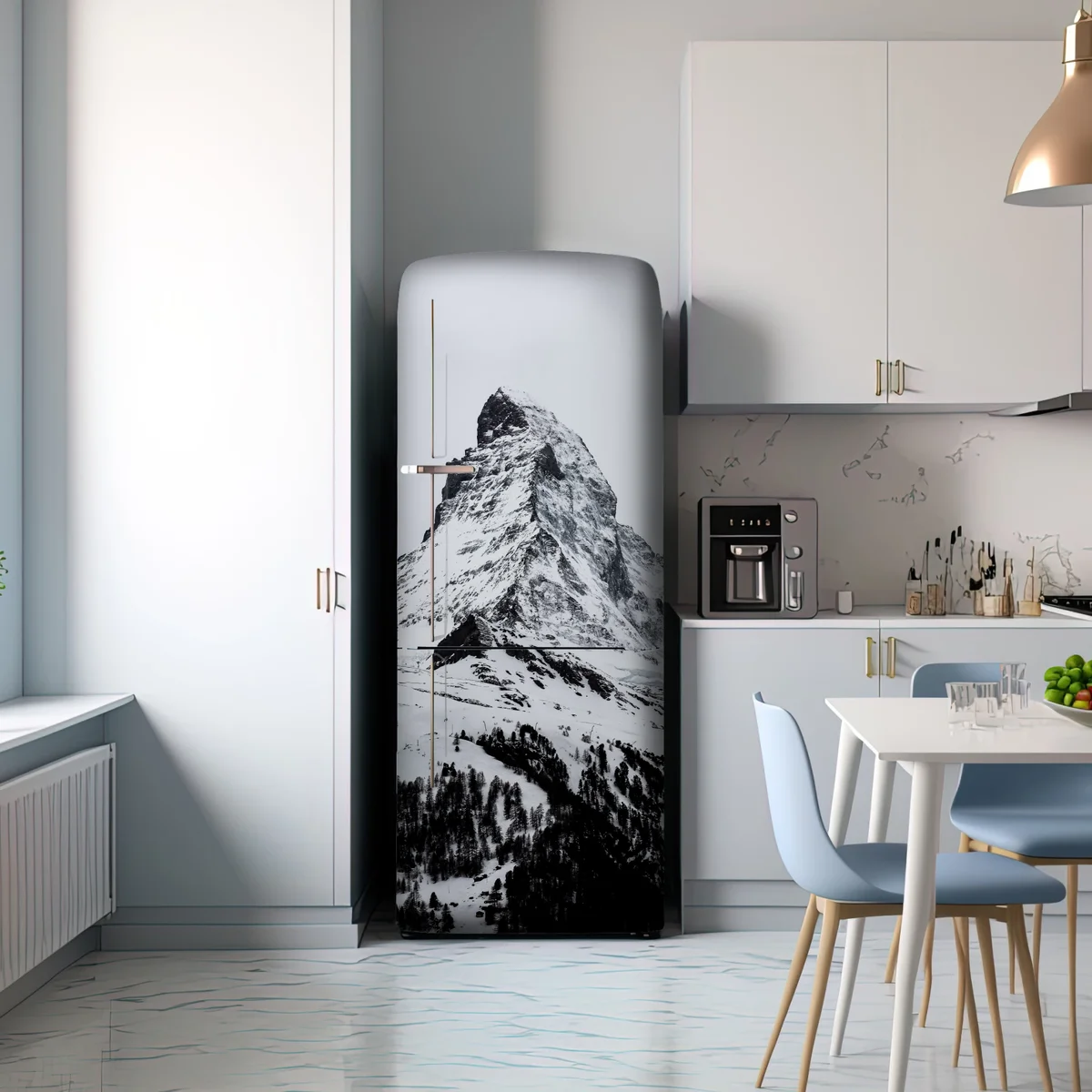 Kühlschrankaufkleber einsamer schneebedeckter berggipfel Kühlschrankaufkleber einsamer schneebedeckter berggipfel