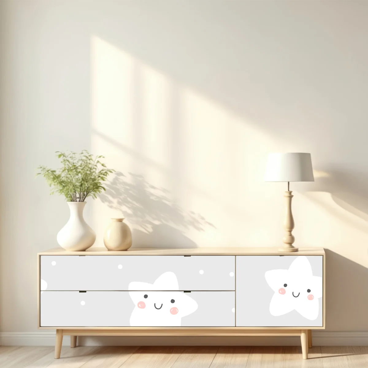 Repositionierbarer Aufkleber niedliches lächelndes sternenmuster für kinderzimmer Repositionierbarer Aufkleber niedliches lächelndes sternenmuster für kinderzimmer