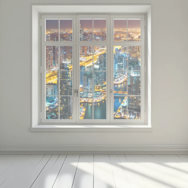 Fensteraufkleber nächtliche skyline Dubai Marina