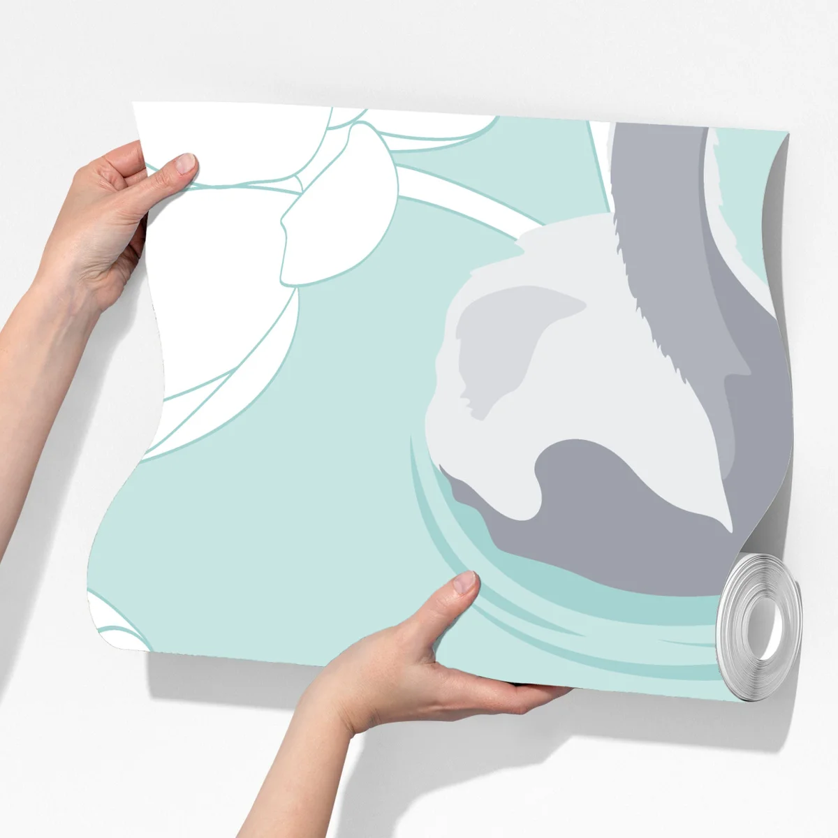 Fototapeta spokojne łabędzie i lotosy Fototapeta spokojne łabędzie i lotosy