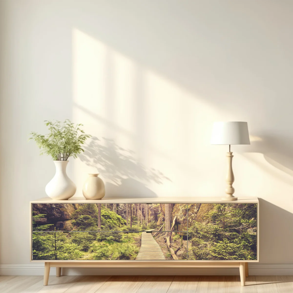 Repositionierbarer Aufkleber sonniger holzsteg in Adrspach Teplice Repositionierbarer Aufkleber sonniger holzsteg in Adrspach Teplice