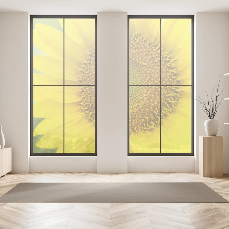 Fensteraufkleber leuchtende nahaufnahme sonnenblume Fensteraufkleber leuchtende nahaufnahme sonnenblume