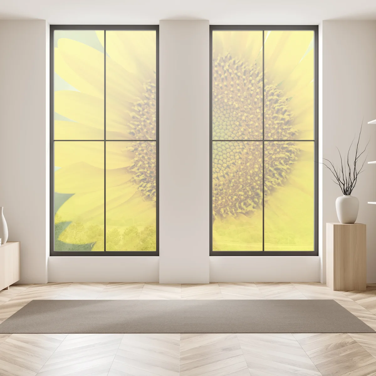 Fensteraufkleber leuchtende nahaufnahme sonnenblume Fensteraufkleber leuchtende nahaufnahme sonnenblume