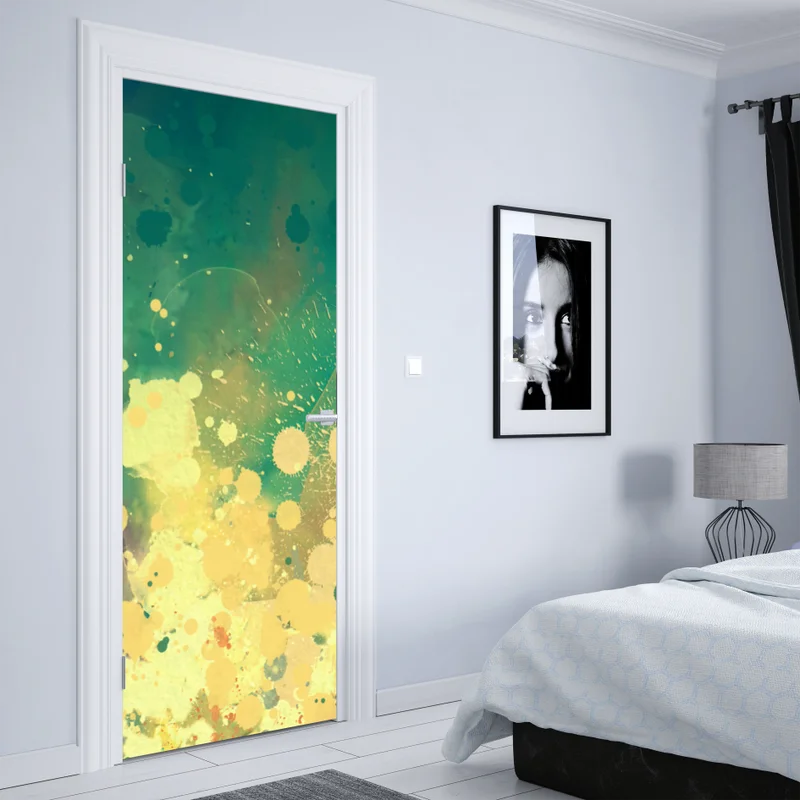 Türaufkleber türkiser aquarellausbruch abstrakt