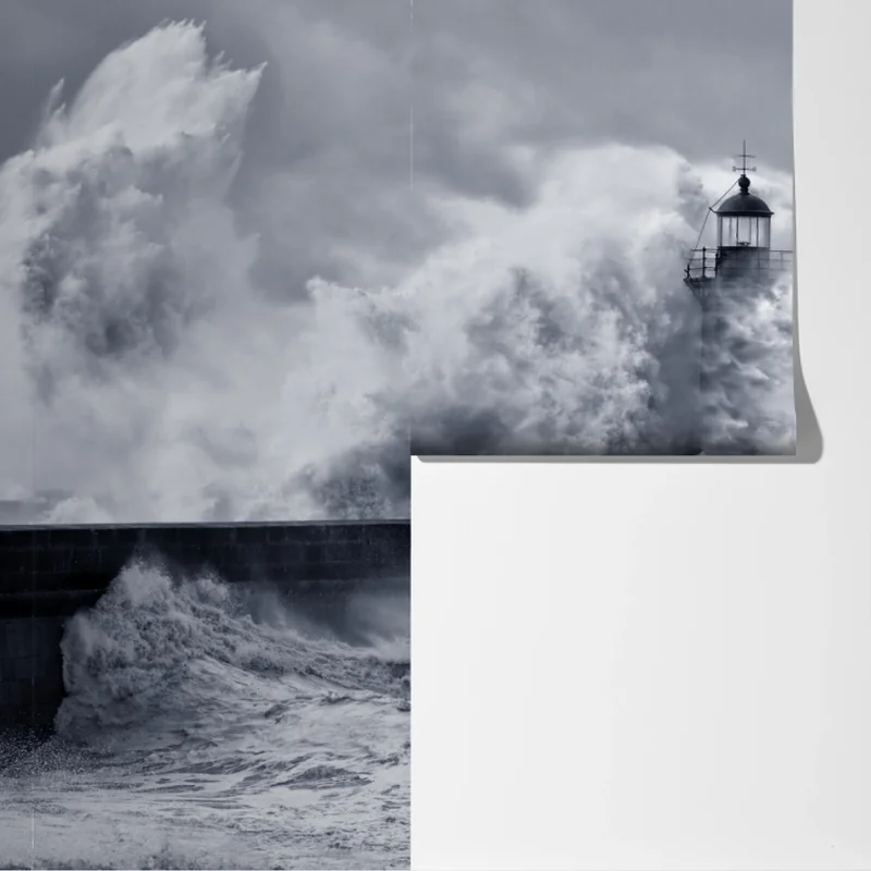 Fototapeta latarnia morska pochłonięta przez fale Fototapeta latarnia morska pochłonięta przez fale