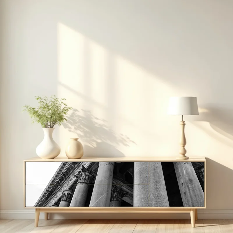 Repositionierbarer Aufkleber majestätische säulen des Pantheon in Rom