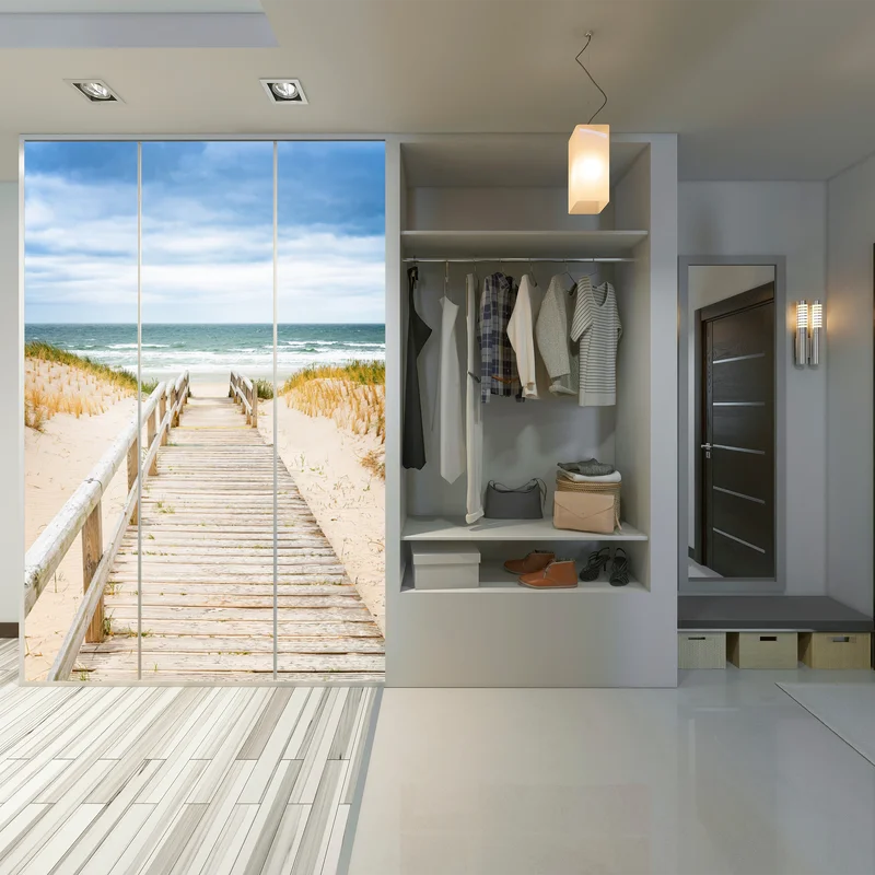 Schrankaufkleber holzsteg zum meer, Sylt