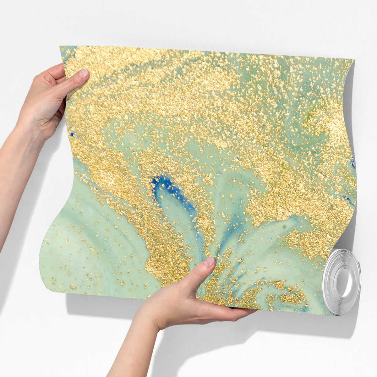 Fototapeta turkusowy marmur ze złotymi żyłkami Fototapeta turkusowy marmur ze złotymi żyłkami