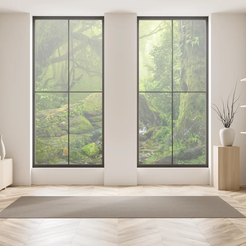 Fensteraufkleber moosbedeckter waldbach