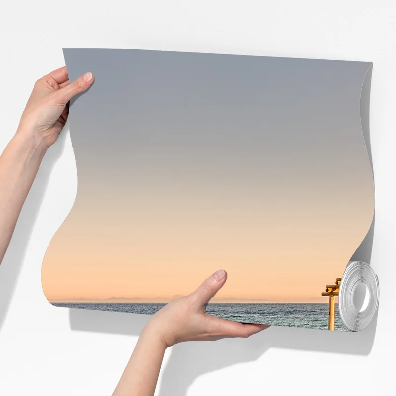 Fototapete hölzerner steg zum strand von Trafalgar bei sonnenuntergang Fototapete hölzerner steg zum strand von Trafalgar bei sonnenuntergang