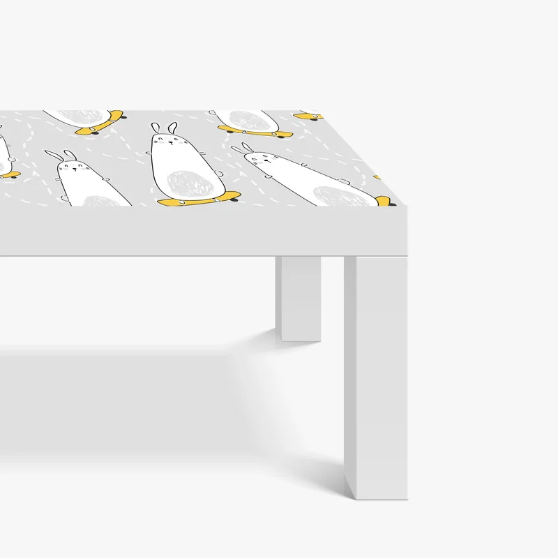 Tischaufkleber und Schreibtischaufkleber spielende kaninchen auf skateboards muster