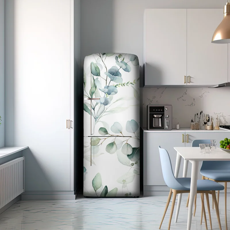 Kühlschrankaufkleber aquarell eukalyptus blättermuster