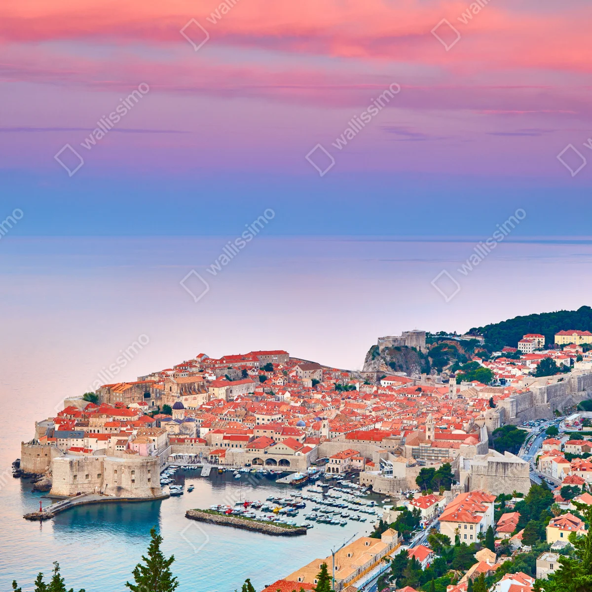 Fototapete Dubrovnik altstadt bei sonnenuntergang Fototapete Dubrovnik altstadt bei sonnenuntergang