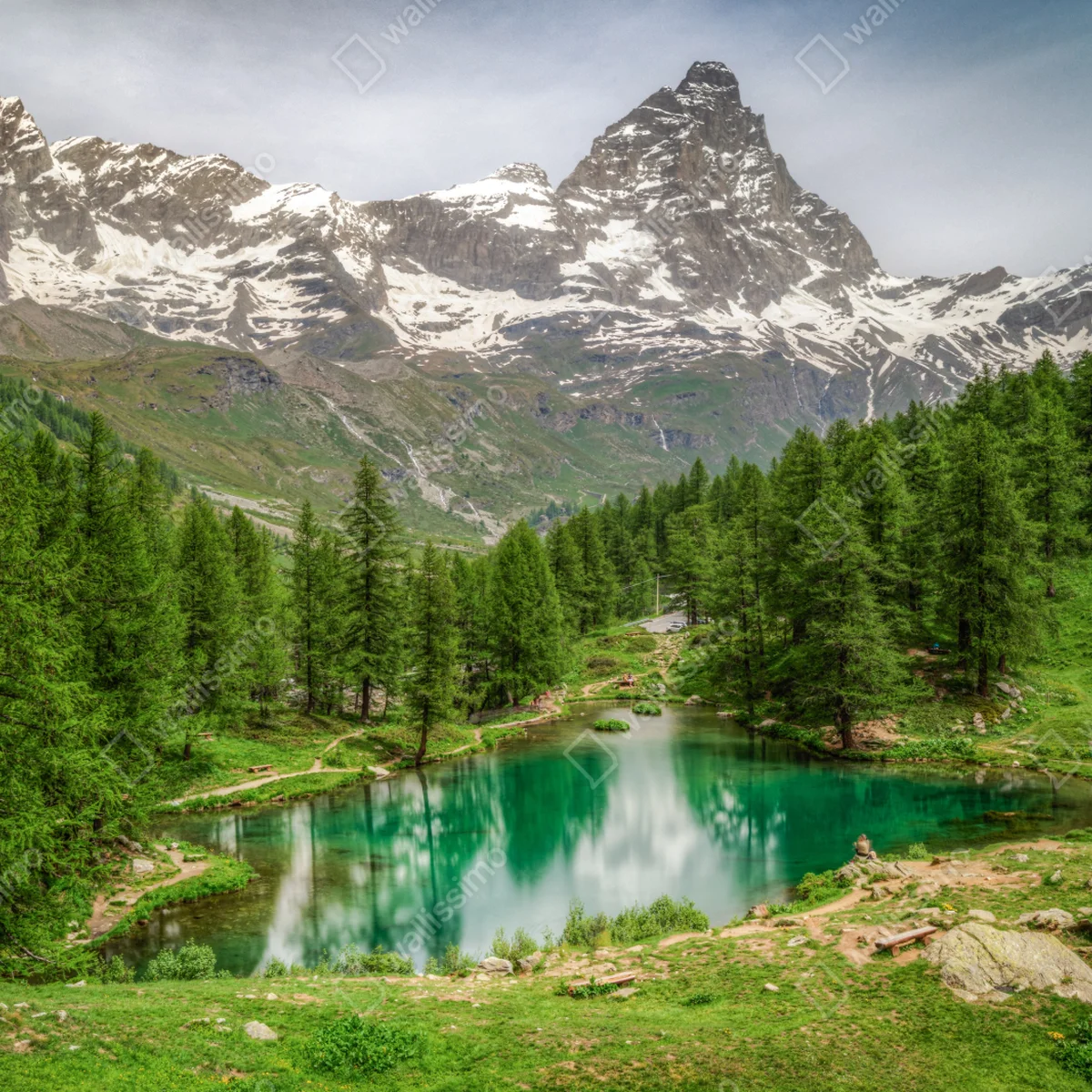 Laptop-Aufkleber blauer see bei Cervinia Laptop-Aufkleber blauer see bei Cervinia