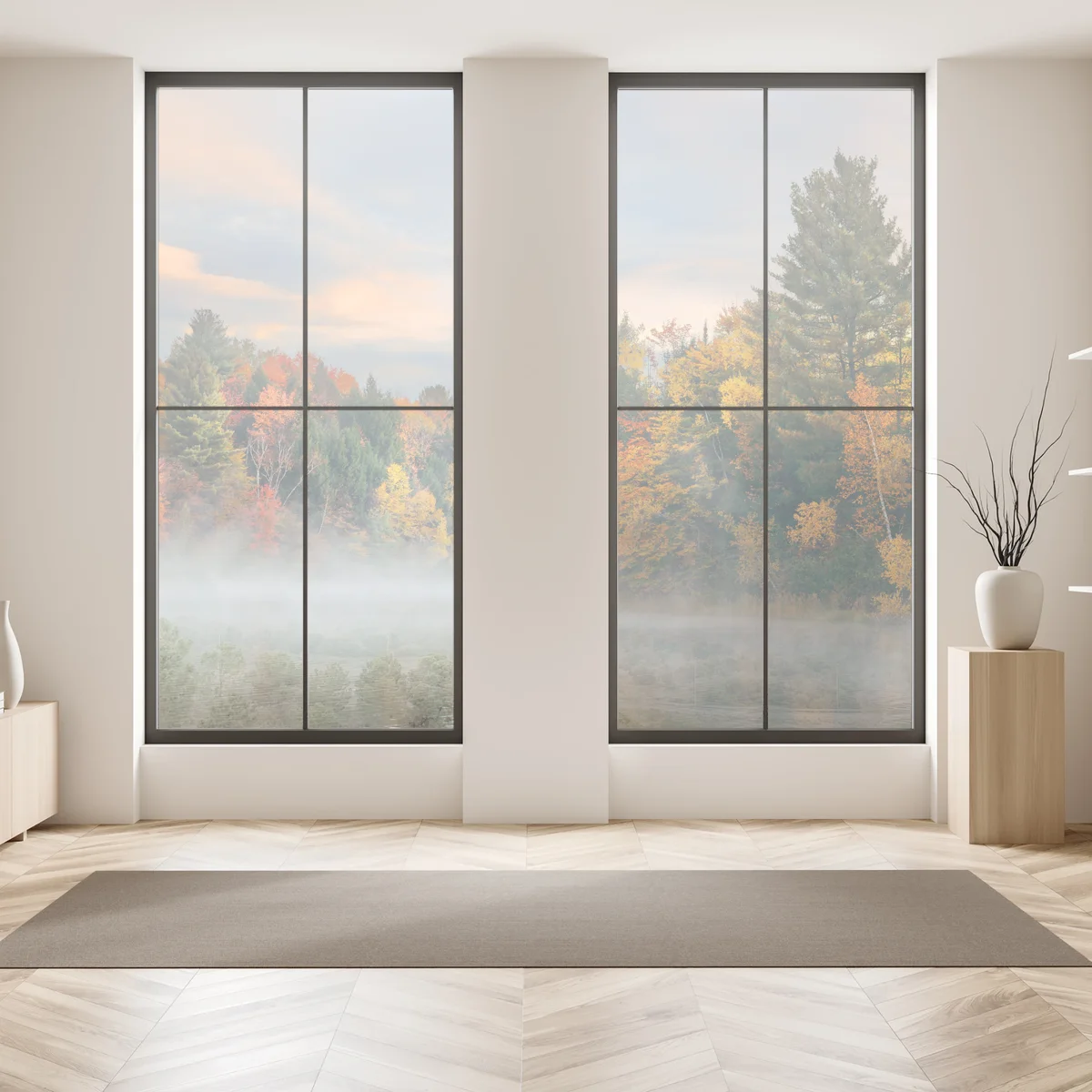 Naklejka na okno mglisty jesienny poranek w Stowe Naklejka na okno mglisty jesienny poranek w Stowe