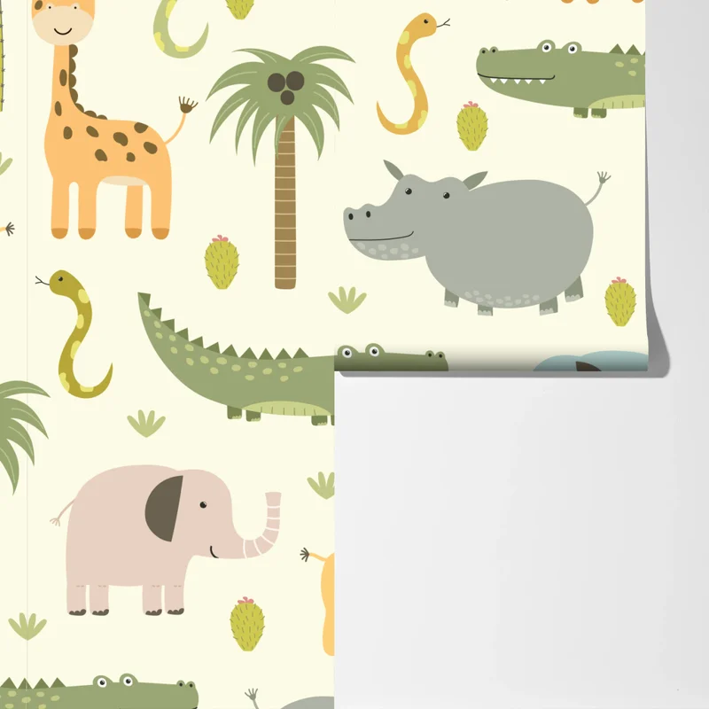 Fototapeta pastelowy wzór zwierząt safari Fototapeta pastelowy wzór zwierząt safari